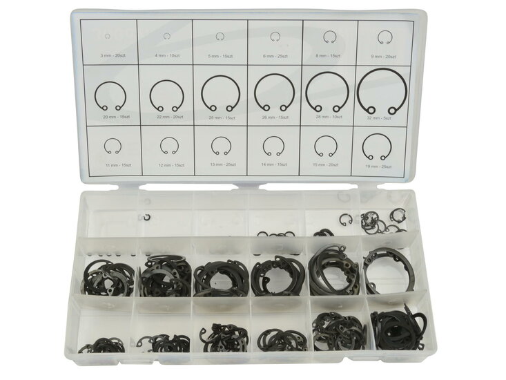 Borgring set - 300 dlg - Binnenwerks assortiment - Seegerring clips - GEKO