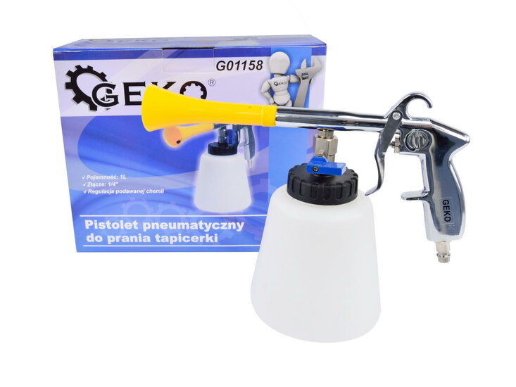 Vloeistofspuit - 1 Liter - Luchtreinigingspistool met reservoir - GEKO