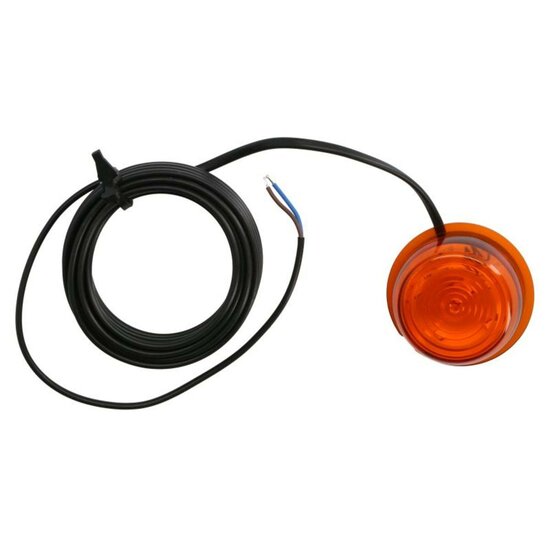 Ronde zijmarkeringslamp 6 leds - Contourlamp oranje - 12/24 volt - 5 meter kabel - WAS