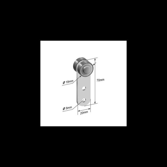 Rail katrol - 19mm - Hang katrol - Deur katrol - Deurlagers - Deurhangers