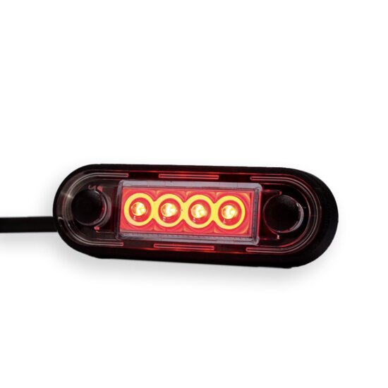 Zijmarkeringslamp rood - 4 LEDS - 12/24 volt - Contourlamp - Zijlamp - Fristom