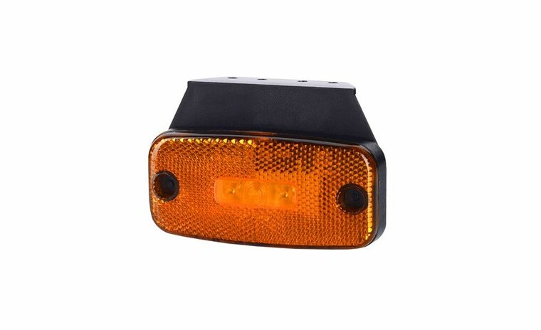 Zijmarkeringslamp met houder - 3 LED - Oranje - 12/24 Volt - Contourlamp - Zijlamp