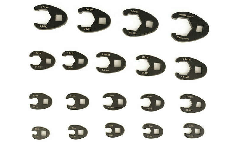 Kraaienpoot sleutel set - Steeksleutel set - 19 delig - Metrische maten - Sleutel set - ASTA