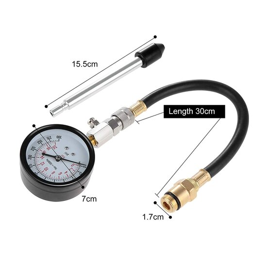 Compressiemeter benzinemotor - Drukmeter - Compressietester - 3 delig - XP Tools