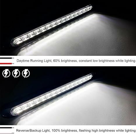 Dagrijlicht met achteruitrij verlichting - 15x LED - Ledlamp - Zijverlichting