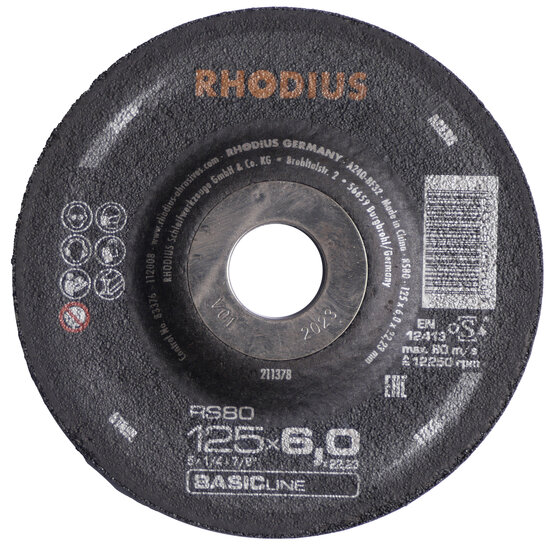 Afbraamschijf - 125mm x 6.0mm x 22.23mm - Slijpschijf - Rhodius