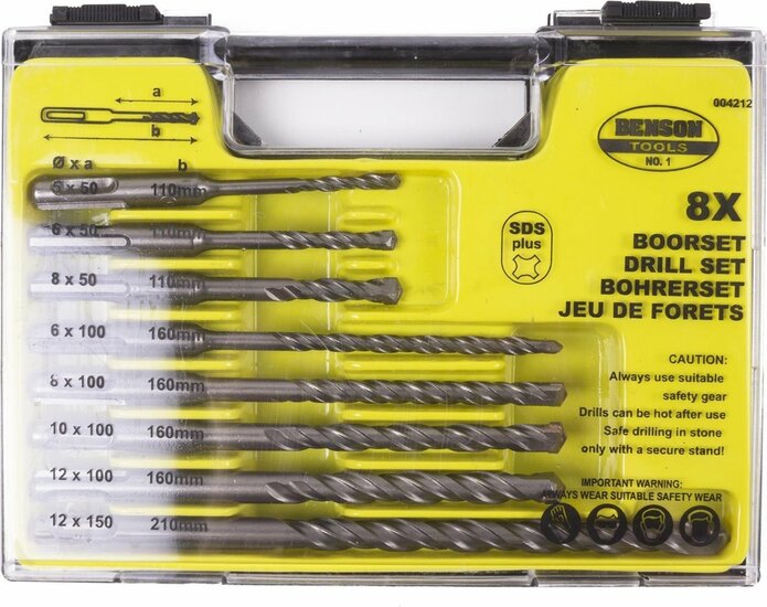 Beton boorset - SDS+ boren - Boren set 8 dlg - Benson