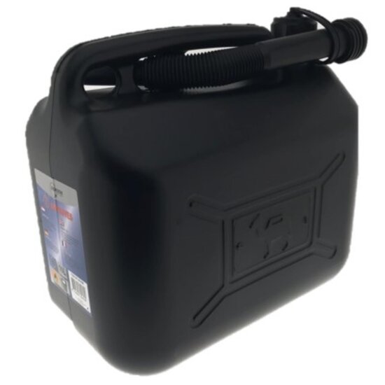 Jerrycan zwart - 10 liter - Kunststof - Brandstof jerrycan - Benson