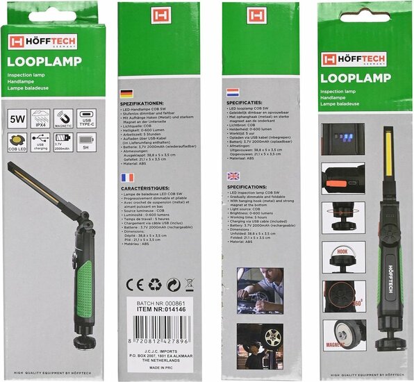Looplamp 5 watt COB - Zaklamp - LED lamp - 600 Lumen - Hofftech