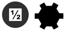 Ribe bit dop m6 55mm - ribe socket bit short - ribe socket - ribe screw