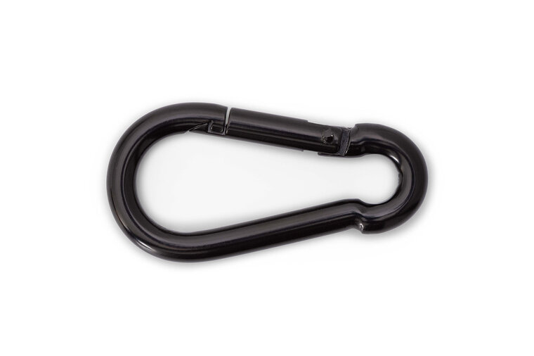 zwarte karabijnhaak 5x50 mm - festonhaak - musketon haak - werkhaak