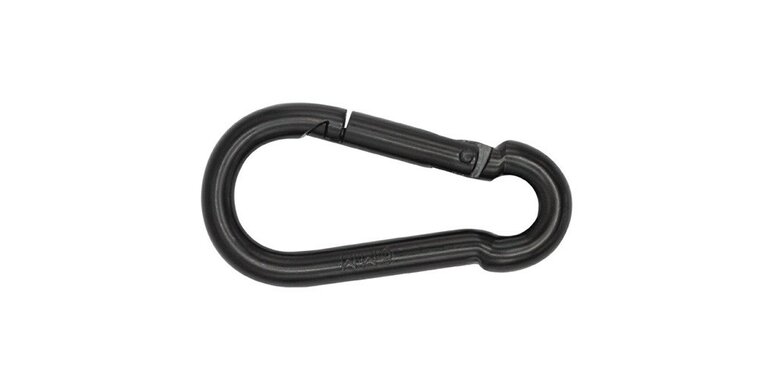zwarte karabijnhaak 5x50 mm - festonhaak - musketon haak - werkhaak
