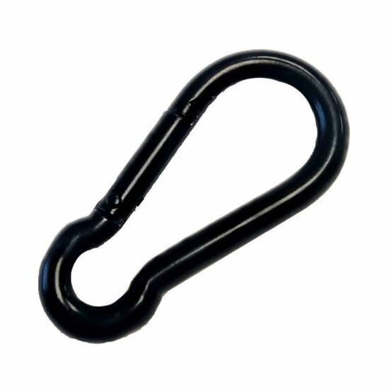 zwarte karabijnhaak 5x50 mm - festonhaak - musketon haak - werkhaak