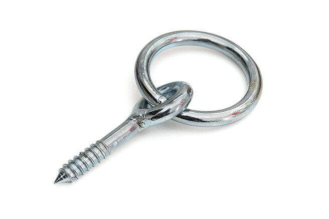 aanlegring met houtdraad - vastzetring 5x40 mm - muurring - oogbout houtdraad