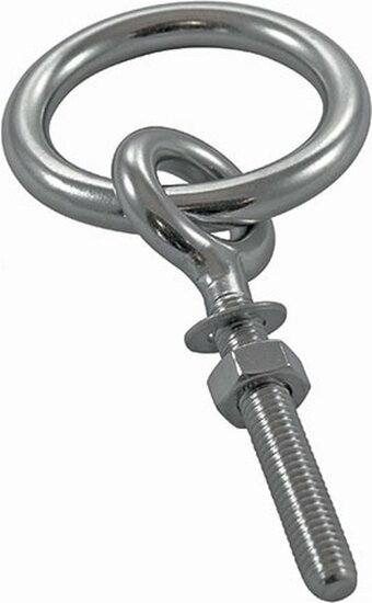 aanlegring met moer - vastzetring 8x80 mm - muurring - oogbout met moer