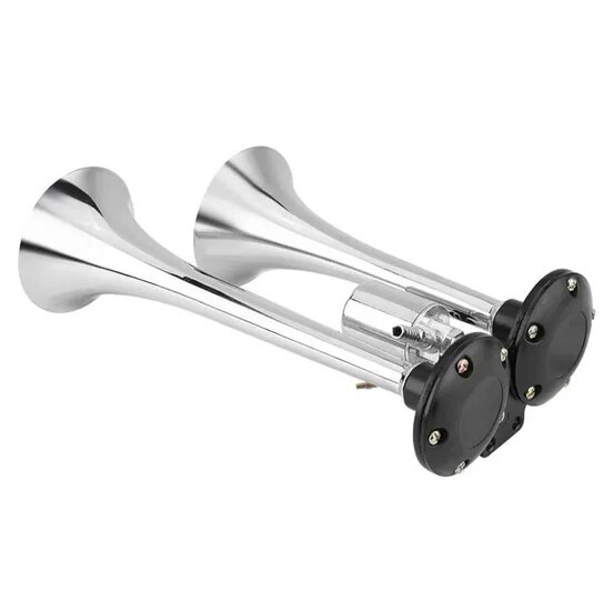 dubbele luchthoorn 12 en 24 volt - toeter - scheepshoorn - claxon - signaalhoorn