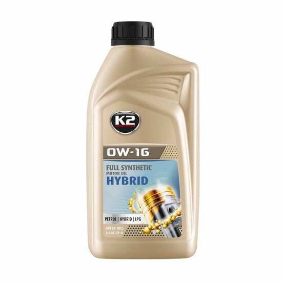 motorolie 0W-16 - synthetische olie 1liter - motor oil - hybride olie - k2