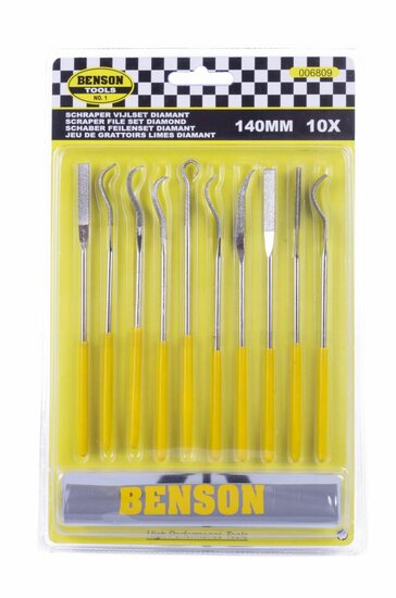 schraper set - vijlset 10 delig - diamantvijlen - benson
