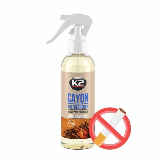 luchtverfrisser anti tabak 250 ml - autogeur - autoparfum - aroma spray - k2 cayon