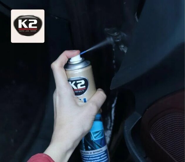 k2 100% professionele siliconenspray - voor rubberen en kunststof auto-onderdelen - smeert - verzorgt - rubber b