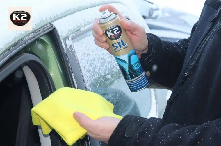 k2 100% professionele siliconenspray - voor rubberen en kunststof auto-onderdelen - smeert - verzorgt - rubber b
