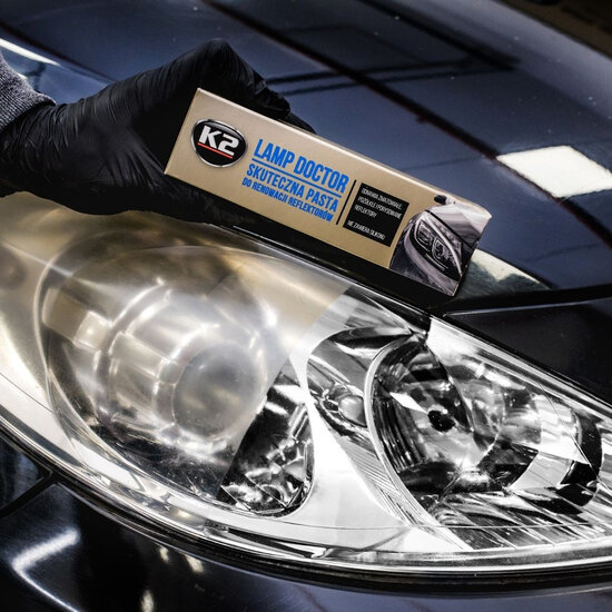 k2 lamp dokter 60 gram tube - pasta om de helderheid van koplampen te herstellen - koplampen oppoetsen - koplampen polijsen - p