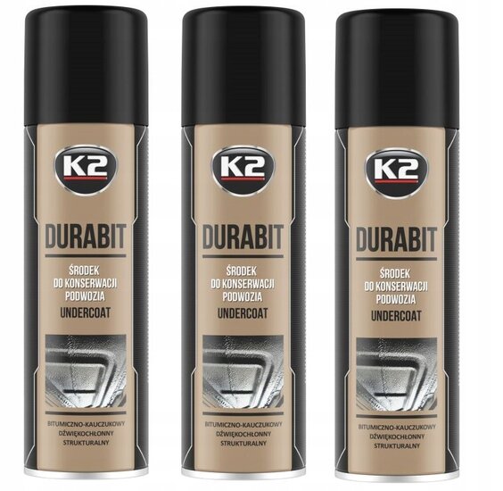 K2 durabit bitumen onderhoud spray - bodembeschermer - wielkastspray - beschermcoating - antiroest - rubberspray - dorpel spray