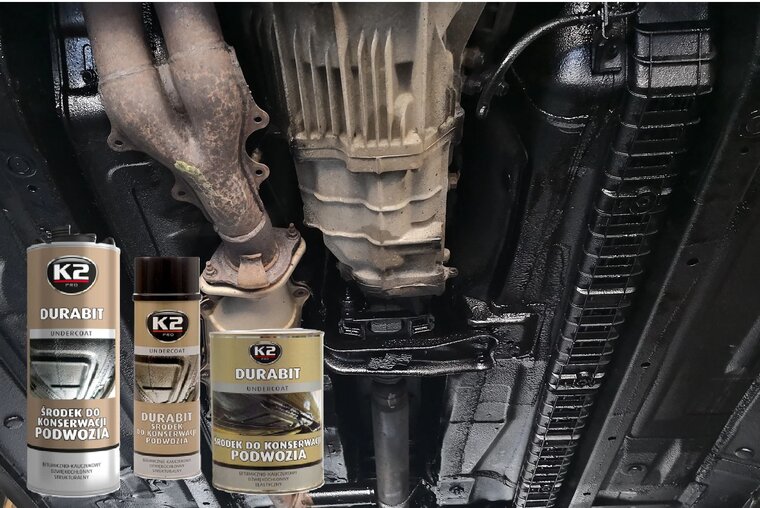 k2 durabit chassisconservering 1 liter blik - onderbodem beschermer bitumen - rubber beschermlaag - coating - wielkastbeschermi