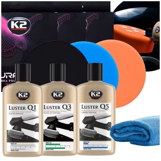 k2 poetspasta Luster q5 - autopoets - polijsen - auto polijs pasta - poetsmiddel - poetsmelk
