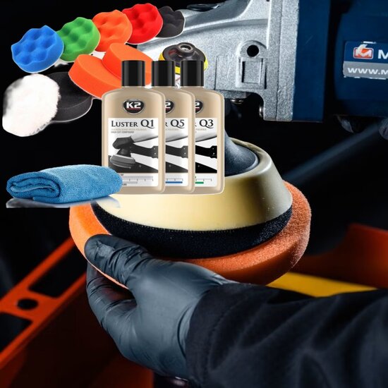 k2 poetspasta Luster q5 - autopoets - polijsen - auto polijs pasta - poetsmiddel - poetsmelk