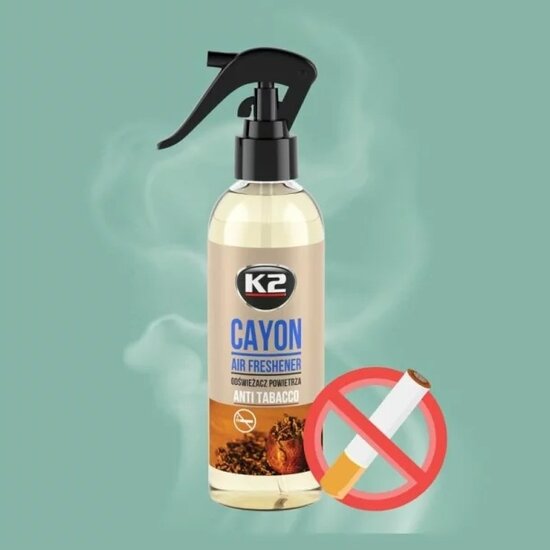 luchtverfrisser anti tabak 250 ml - autogeur - autoparfum - aroma spray - k2 cayon