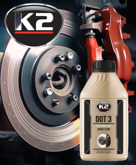 k2 DOT3 synthetische remvloeistof voor remmen en koppelingssystemen - rem vloeistof 0.5 liter - brake fluid - hoge temperatuu