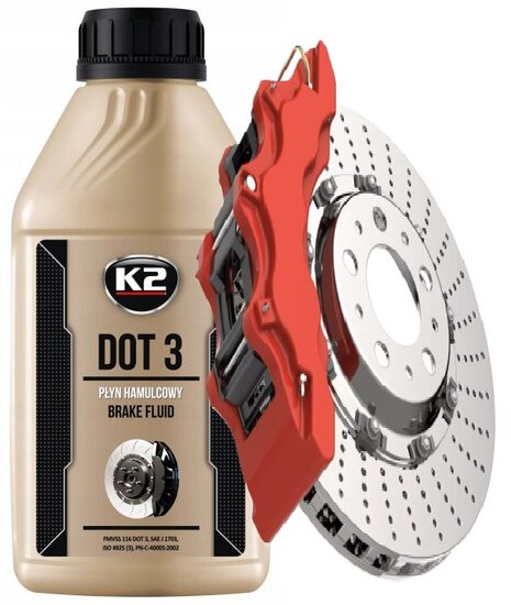 k2 DOT3 synthetische remvloeistof voor remmen en koppelingssystemen - rem vloeistof 0.5 liter - brake fluid - hoge temperatuu