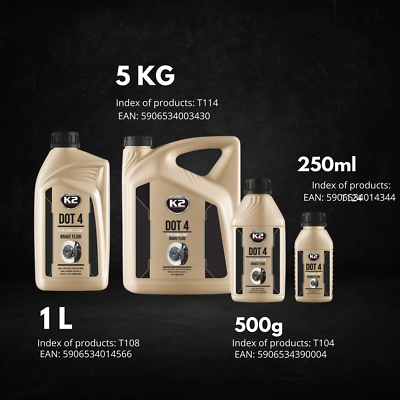k2 remvloeistof dot-4 0.5 liter fles - rem en koppelingssystemen voor zware belaste voertuigen - professionele olie voor de rem