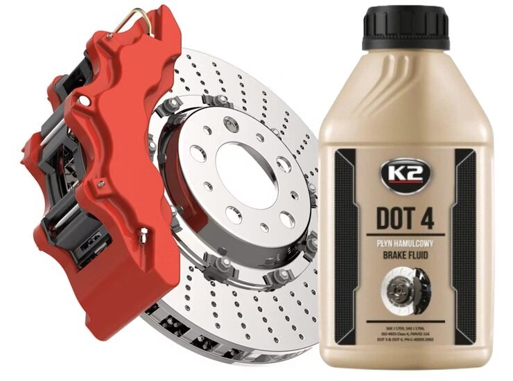 k2 remvloeistof dot-4 0.5 liter fles - rem en koppelingssystemen voor zware belaste voertuigen - professionele olie voor de rem