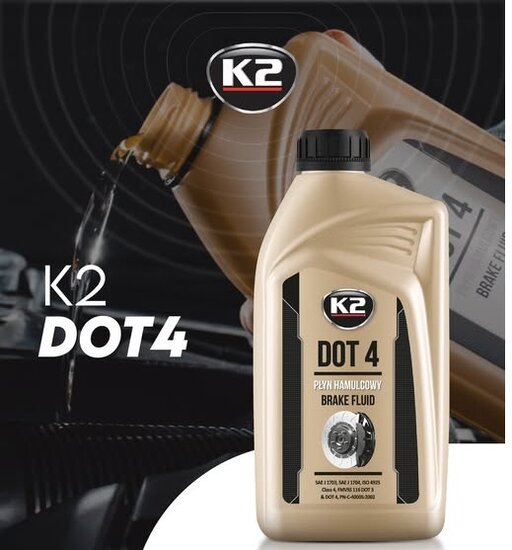 k2 dot4 1 liter remvloeistof - vol synthetische rem vloeistof - hoogwaardige remolie voor zwaar belastbare auto's - dot 4