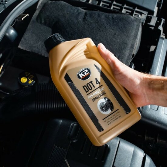 k2 dot4 1 liter remvloeistof - vol synthetische rem vloeistof - hoogwaardige remolie voor zwaar belastbare auto's - dot 4
