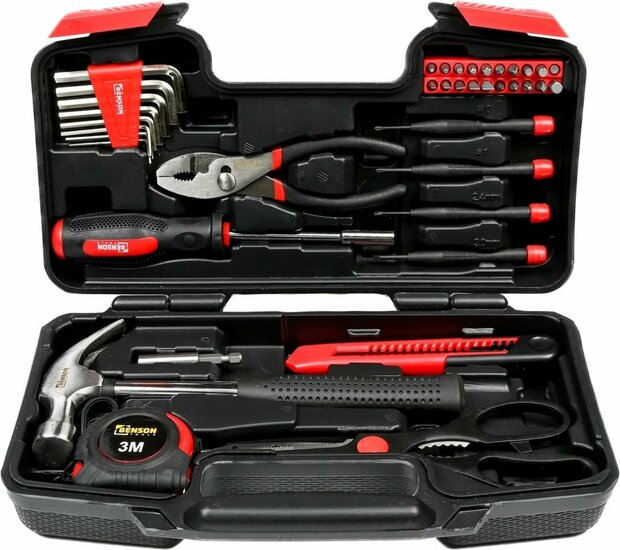 gereedschapsset 39 delig - gereedschapskoffer - handgereedschap set - benson