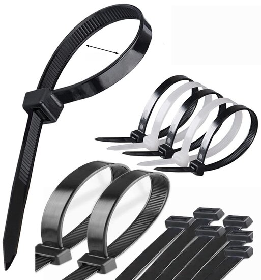 2,5 x 100 mm zwart  tie raps - tiewraps - bundelbandje - kunstofbandjes - plasticbandjes - electrabandjes - bandjes - pvc bandj