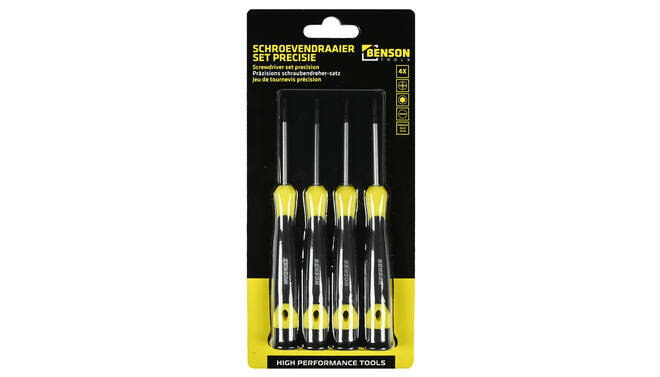 precisieschroevendraaiers 4 delig - schroevendraaier set - schroevendraaiers - benson