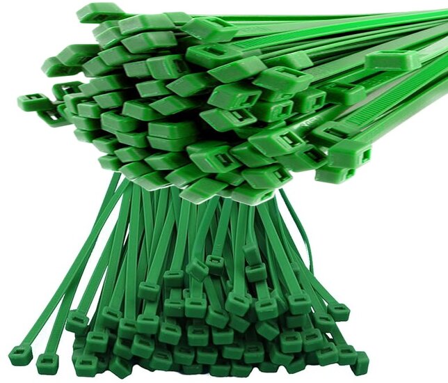 Kabelbinders groen - 3.6 x 200 mm - Tiewraps - Tieraps - 100 delig - Hofftech - cabel zipper - bundelbandje - trekbandje - trek