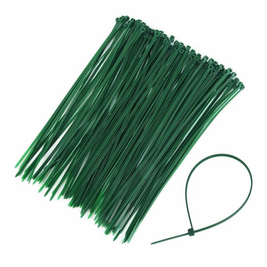 Kabelbinders groen - 3.6 x 200 mm - Tiewraps - Tieraps - 100 delig - Hofftech - cabel zipper - bundelbandje - trekbandje - trek