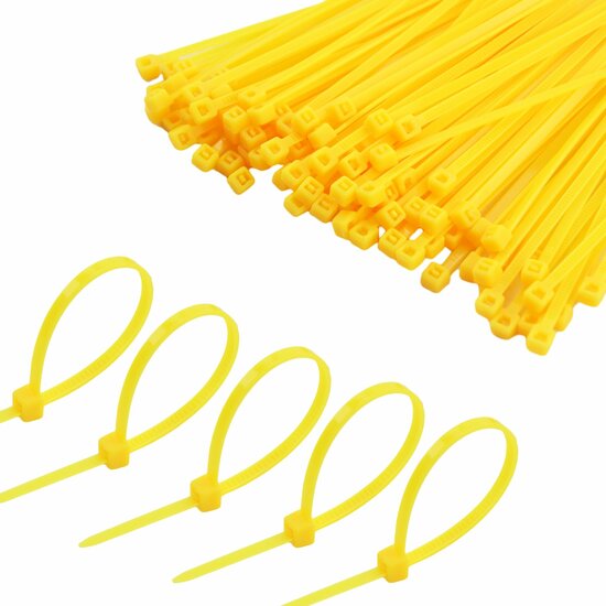 5 x 250 mm kabelbinder - trekbandje - bundelbandje - cable zipper yellow 