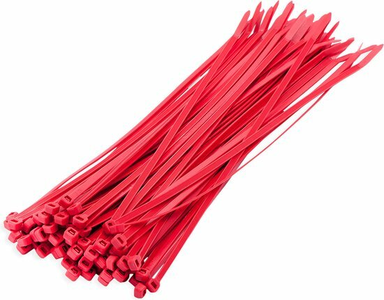 Kabelbinders Rood - 5 x 250 mm - Tiewraps - Tieraps - 50 delig - ASTA - kabelbinder - cable zipper red - rode kabel binders - b