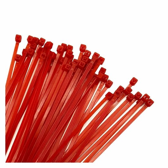 Kabelbinders Rood - 5 x 250 mm - Tiewraps - Tieraps - 50 delig - ASTA - kabelbinder - cable zipper red - rode kabel binders - b