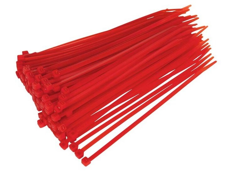 Kabelbinders Rood - 5 x 250 mm - Tiewraps - Tieraps - 50 delig - ASTA - kabelbinder - cable zipper red - rode kabel binders - b