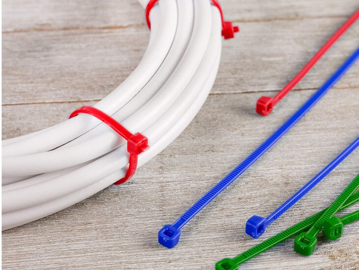 Kabelbinders Rood - 5 x 250 mm - Tiewraps - Tieraps - 50 delig - ASTA - kabelbinder - cable zipper red - rode kabel binders - b