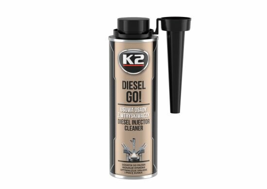 k2 diesel go injector cleaner 250ml - reiniger voor diesel injectoren - rook vermindering - brandstofadditief - uitstoot vermin