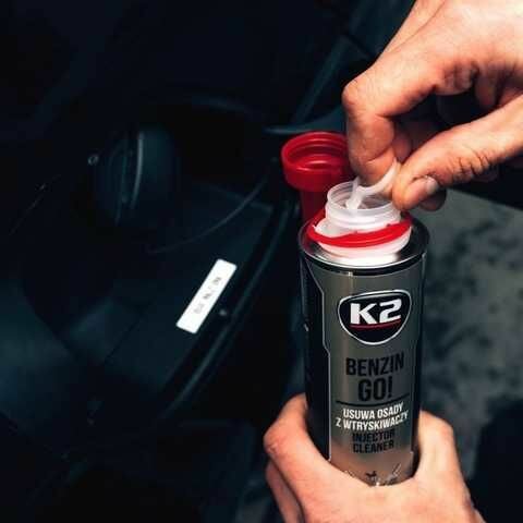 k2 benzine injector cleaner - rookvermindering - motor optimalisator - koolaanslag verwijdering benzine