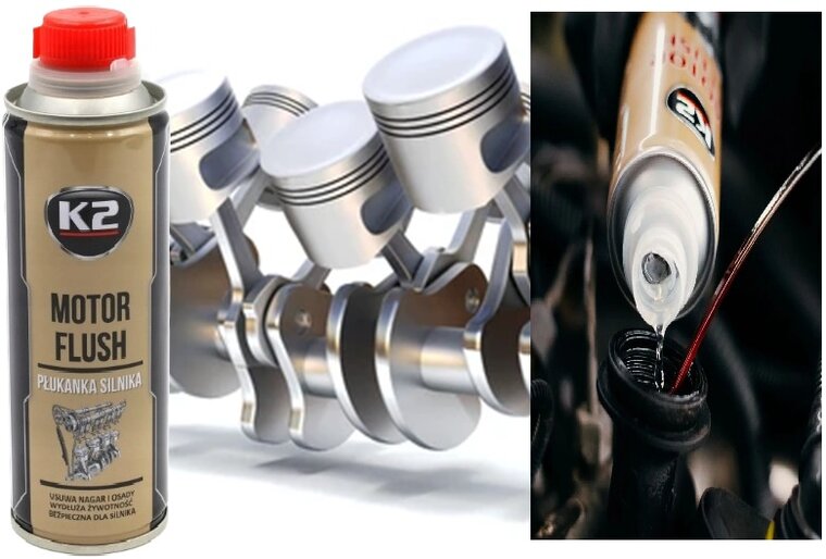 k2 motorspoelen - motor flush 250ml - motorreiniging - smeermiddel en antislijtageadditief - verwijdering koolstofafzetting, ol